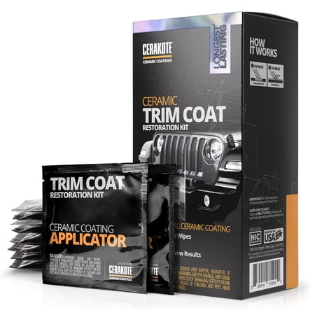 Cerakote Ceramic Trim Coat Kit - Plastic Trim Restorer, Ceramic Coating - Wipes, Cerakote Trim Coat