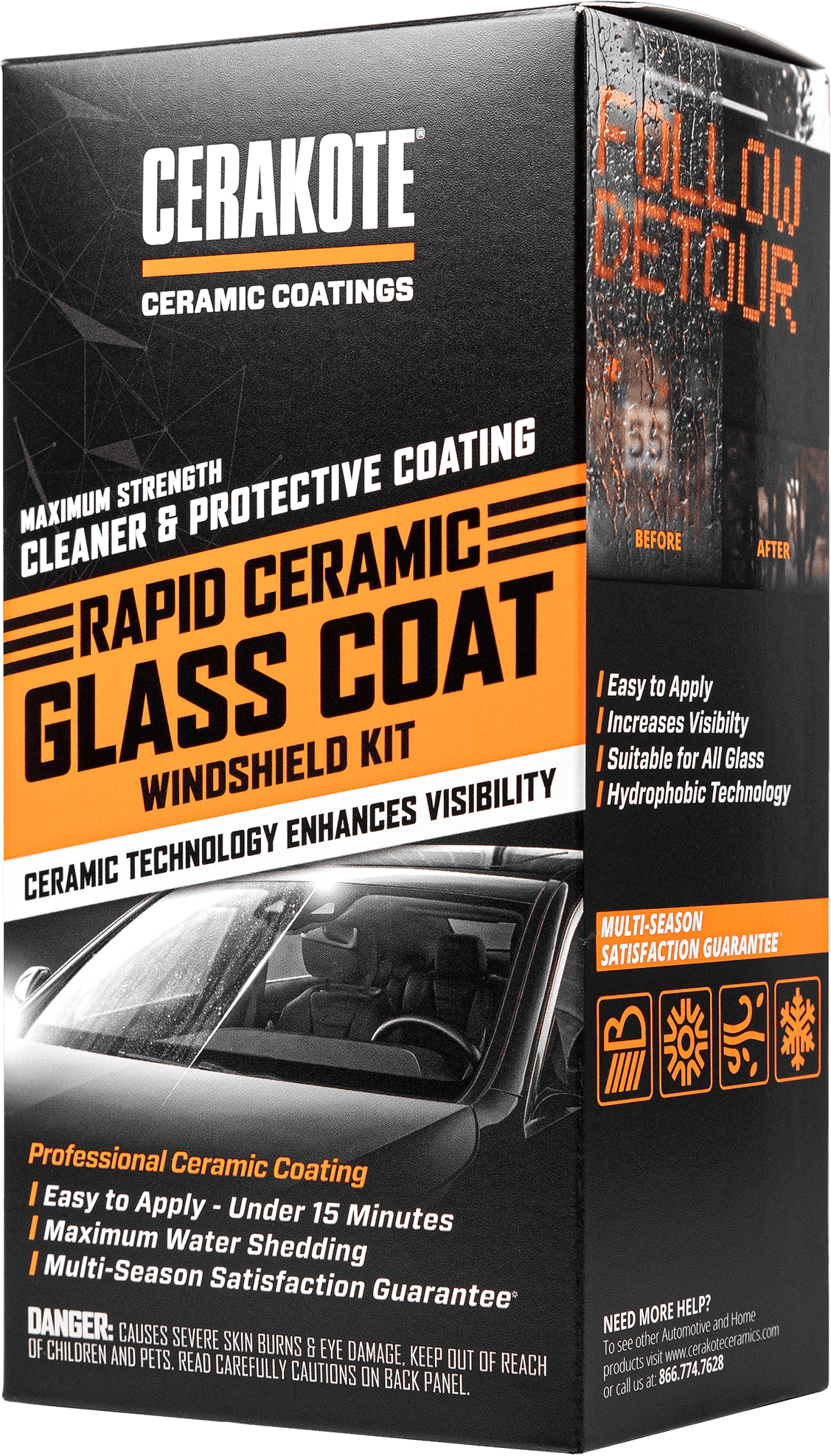 Cerakote Rapid Ceramic Coating Glass Windshield Kit (8oz Bottle)