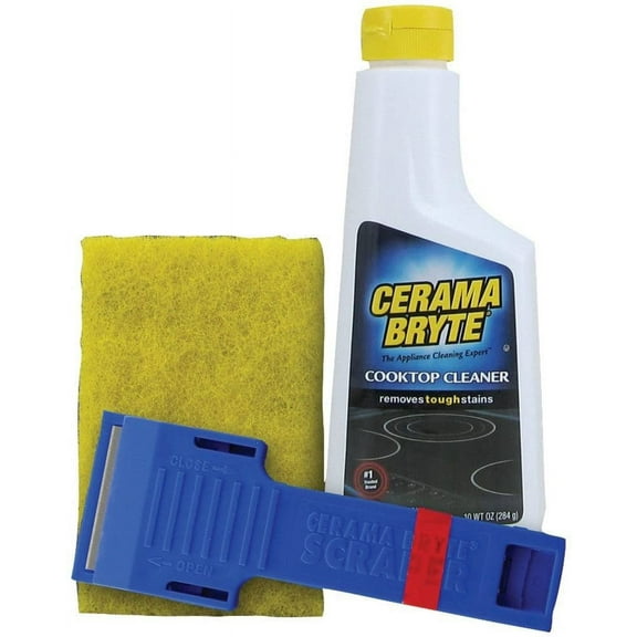 Cerama Bryte Cooktop Cleaning Kit - Liquid Cleaner, 1 Cleaning Pad - 10 Oz