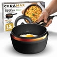 thumbnail image 1 of CERAMAX Electric Hot Pot with Lid and Steamer, 1.5L Non Toxic Ceramic Cooker Skillet for Ramen, Eggs, Pasta Portable and Compact for Dorms, Camping, RVs, Work, Adjustable Temperature, 1 of 7