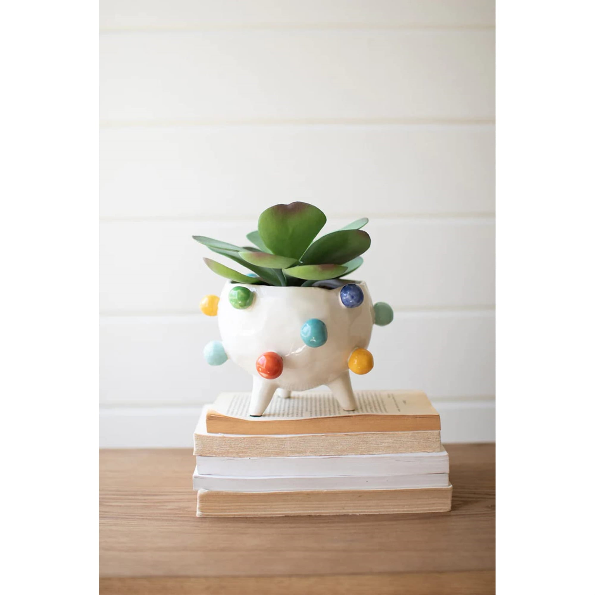 Bubbled Charm Multicolor Ceramic Planter 6.5"D x 4.5"H