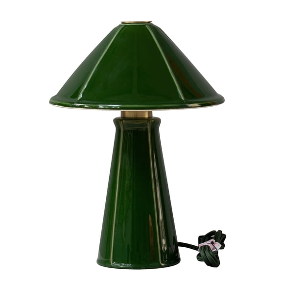 Better Homes & Gardens 14" Lily Reactive Dark Green Ceramic Table Lamp