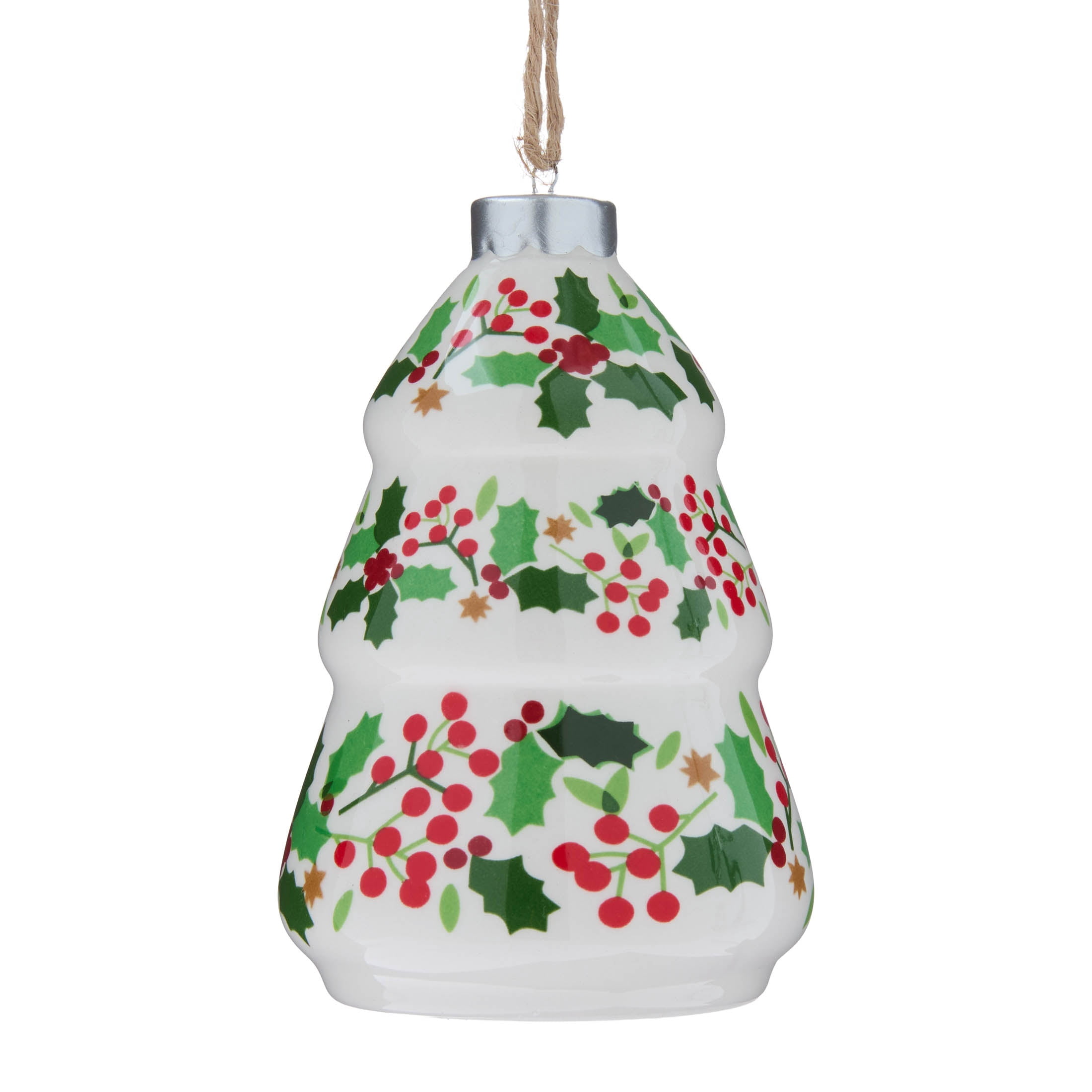 Red/Green/White Mini Ceramic Tree Christmas Ornament, 4.5", by Holiday Time