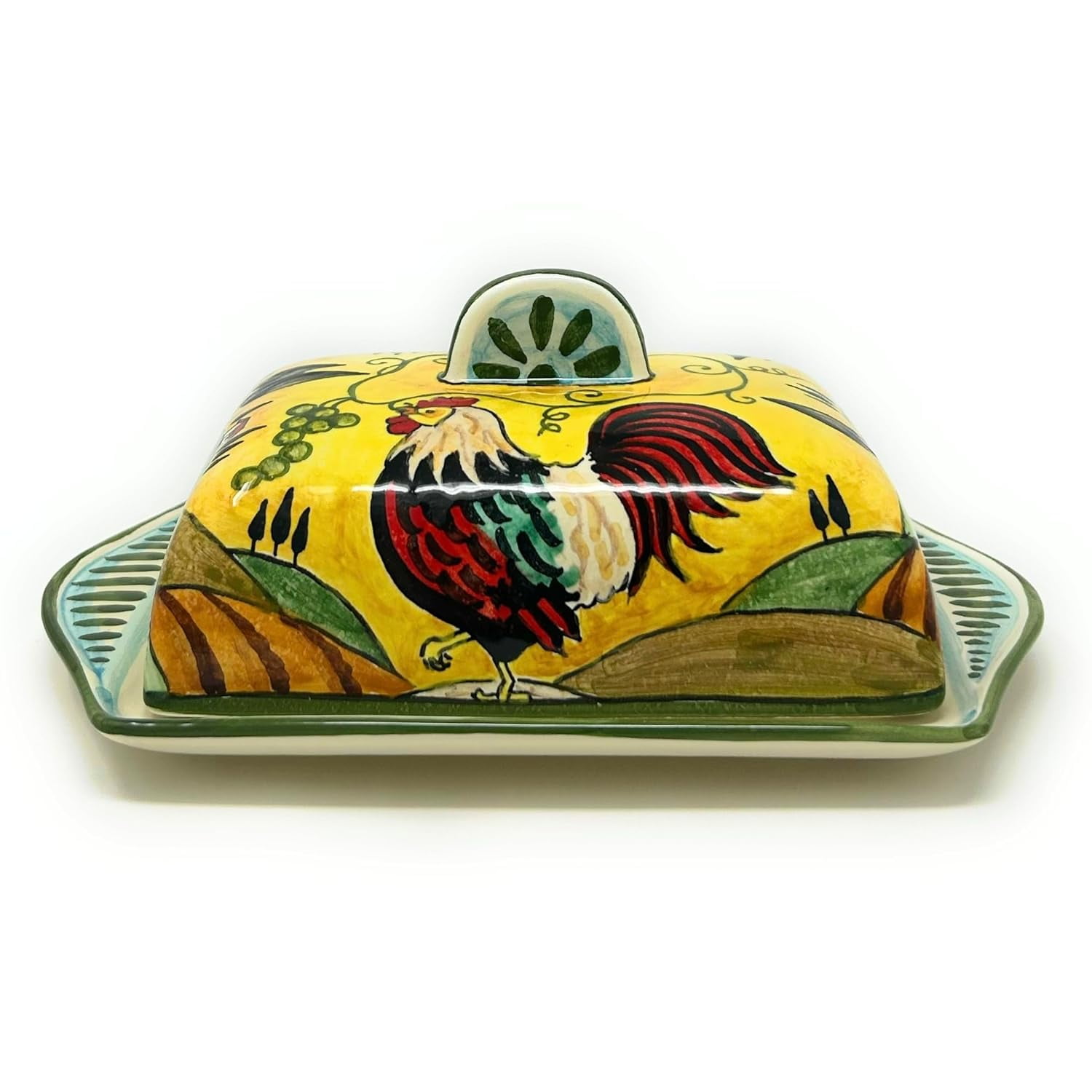 CERAMICHE D'ARTE PARRINI- Italian Ceramic Butter Dish Hand Painted ...