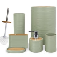 Virtu 20 Piece Bamboo Bathroom Sets, Black Bathroom Accessories Set for ...