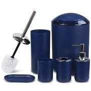 CERBIOR 6-Pieces Plastic Soap Dispenser Toothbrush Holder