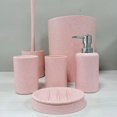 thumbnail image 1 of CERBIOR Bathroom Accessories Set 6 Piece Wheat Straw Bath Ensemble Includes Soap Dispenser, Toothbrush Holder, Toothbrush Cup, Soap Dish for Decorative Countertop and Housewarming Gift, Pink, 1 of 1