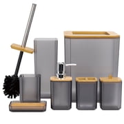 CERBIOR 7-Pcs Bathroom Accessories Set, Includes Soap Dispenser & Dish, Toothbrush Holder, Cup, Tumbler, Trash Can and Toilet Brush for Housewarming Gift (Matte