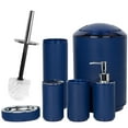 thumbnail image 1 of CERBIOR Bathroom Accessories Sets 6 Piece Bath Ensemble Includes Soap Dispenser, Toothbrush Holder, Toothbrush Cup, Soap Dish for Decorative Countertop and Housewarming Gift, Dark Blue, 1 of 9