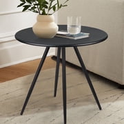 CERBIOR Round Side Table, End Table for Indoor & Outdoor Use, Small Side Tables for Small Spaces All Matte Black