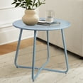thumbnail image 1 of CERBIOR Metal Tray End Table, Round Accent Coffee Side Table, Anti-Rust and Waterproof Outdoor Small Side Table, Indoor Modern Sofa Side Table Bedside Table for Living Room Bedroom Balcony (Blue), 1 of 13