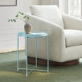 thumbnail image 1 of CERBIOR Metal Tray End Table, Round Accent Coffee Side Table, Anti-Rust and Waterproof Outdoor Small Side Table, Indoor Modern Sofa Side Table Bedside Table for Living Room Bedroom Balcony (Blue), 1 of 11