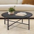 thumbnail image 1 of CERBIOR Patio Round Steel Coffee Table, Weather Resistant Anti-Rust and Waterproof Indoor and Outdoor Large Side Table, for Garden Living Room Bedroom Balcony（Black）, 1 of 10