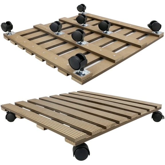 CERBIOR Plant Caddy 20Inches Duty Round Plant Roller 360Â° Lockable Caster Wheels,Indoor Outdoor on Roller Patio/Flower Pot/Succulent Pots, Natural