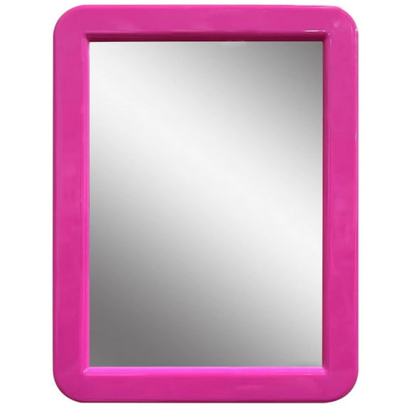 CEREM Magnetic Locker Mirror, Pink 5" x 7" - Real Glass Make-up Mirror - Locker Accessory for School, Home, Gym, Office 