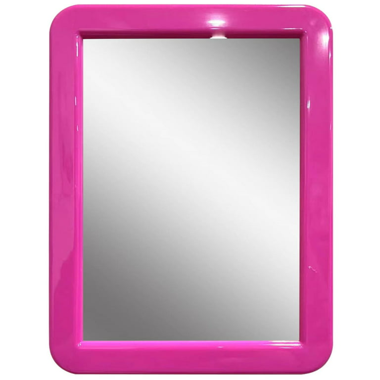 CEREM Magnetic Locker Mirror, Pink 5 x 7 - Real Glass Make-up Mirror -  Locker Accessory for School, Home, Gym, Office