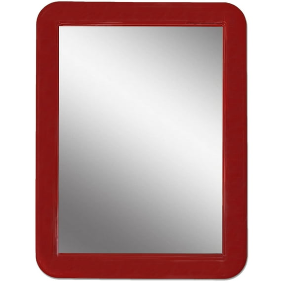 CEREM Magnetic Locker Mirror, Red 5" x 7" - Real Glass Make-up Mirror - Locker Accessory for School, Home, Gym, Office