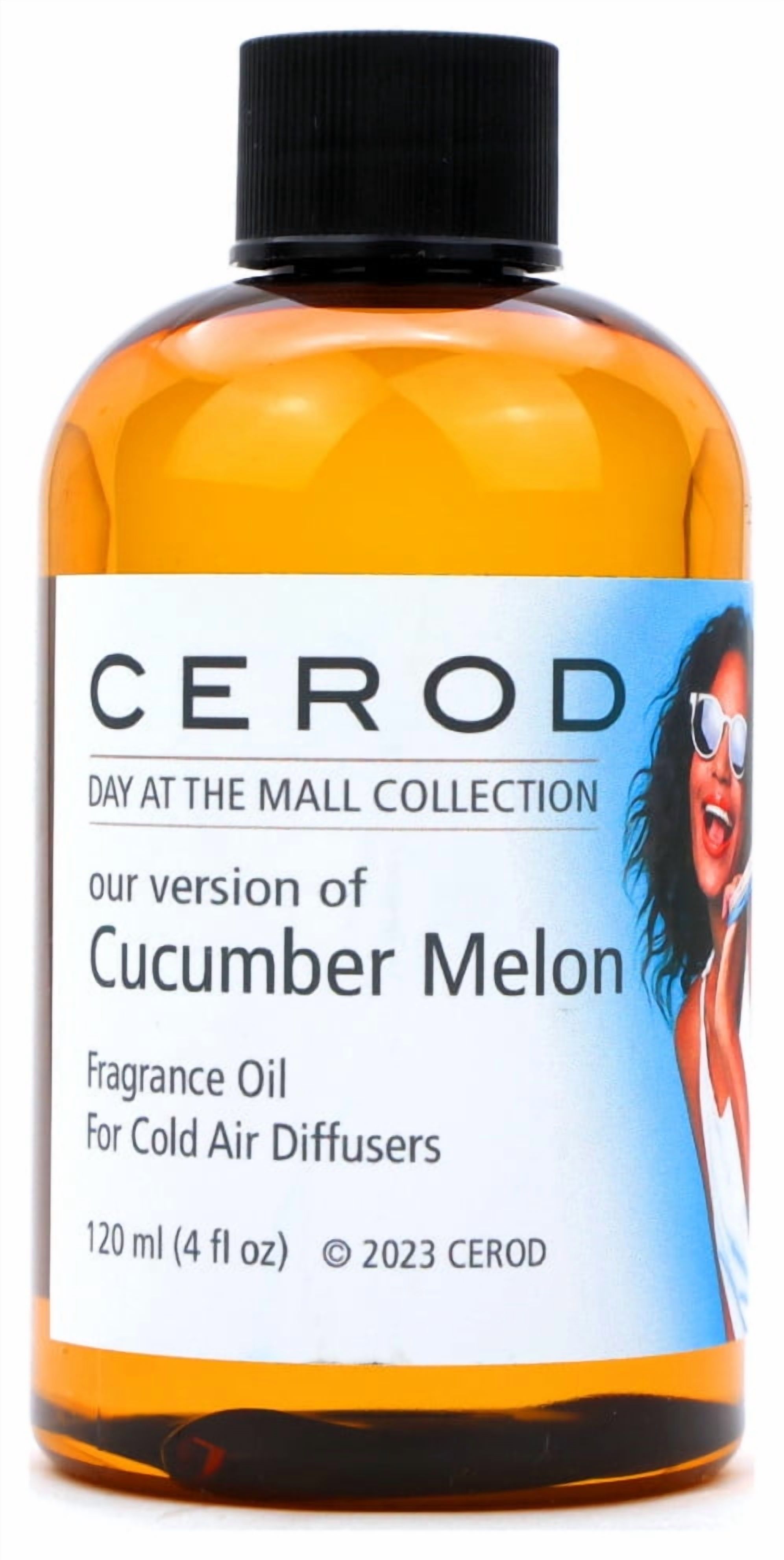 CEROD – Day at the Mall Collection – Cucumber Melon Fragrance Oil for Cold Air Diffusers - Aromatherapy Essential Oil Scents for Home & Office - Verdant, Floral, Musk - 4 oz. (120ml)