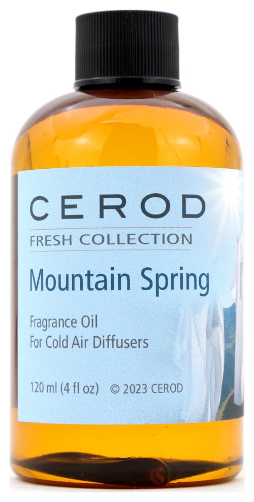 CEROD – Fresh Collection - Mountain Spring Fragrance Oil for Cold Air Diffusers - Aromatherapy Essential Oil Scents - Fruity, Peach, Apricot, Coconut, Herbal floral, Orchid, Anise - 4 oz. (120ml)