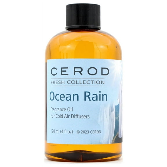 CEROD  Fresh Collection - Ocean Rain Fragrance Oil for Cold Air Diffusers - Aromatherapy Essential Oil Scents - Crisp notes, Sea Salt, Orange, Rose - 4 oz. (120ml)