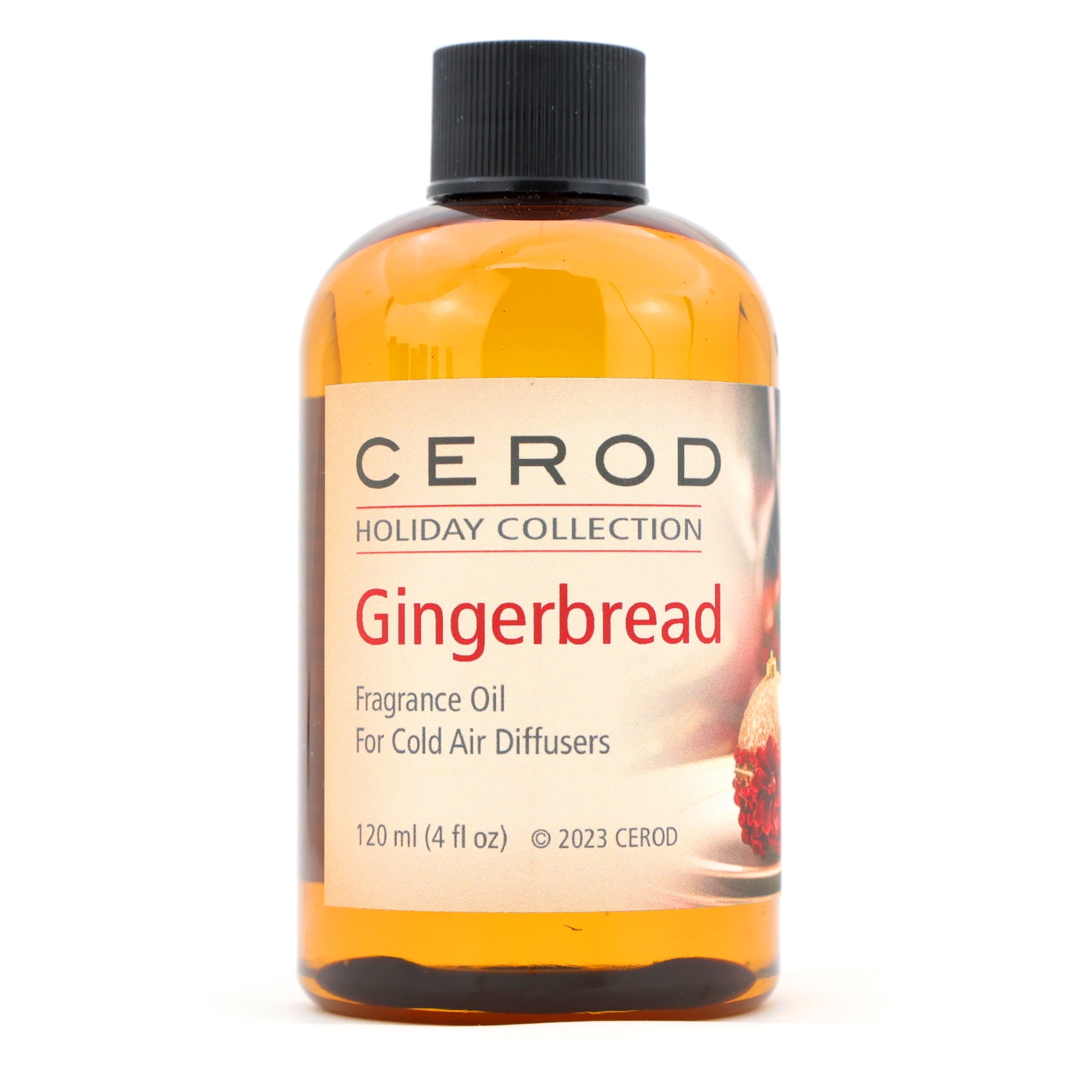 CEROD - Holiday Collection - Gingerbread Fragrance Oil for Cold Air Diffusers - Aromatherapy Essential Oil Scents - Cinnamon, Nutmeg, Clove, Vanilla - 4oz (120mL)