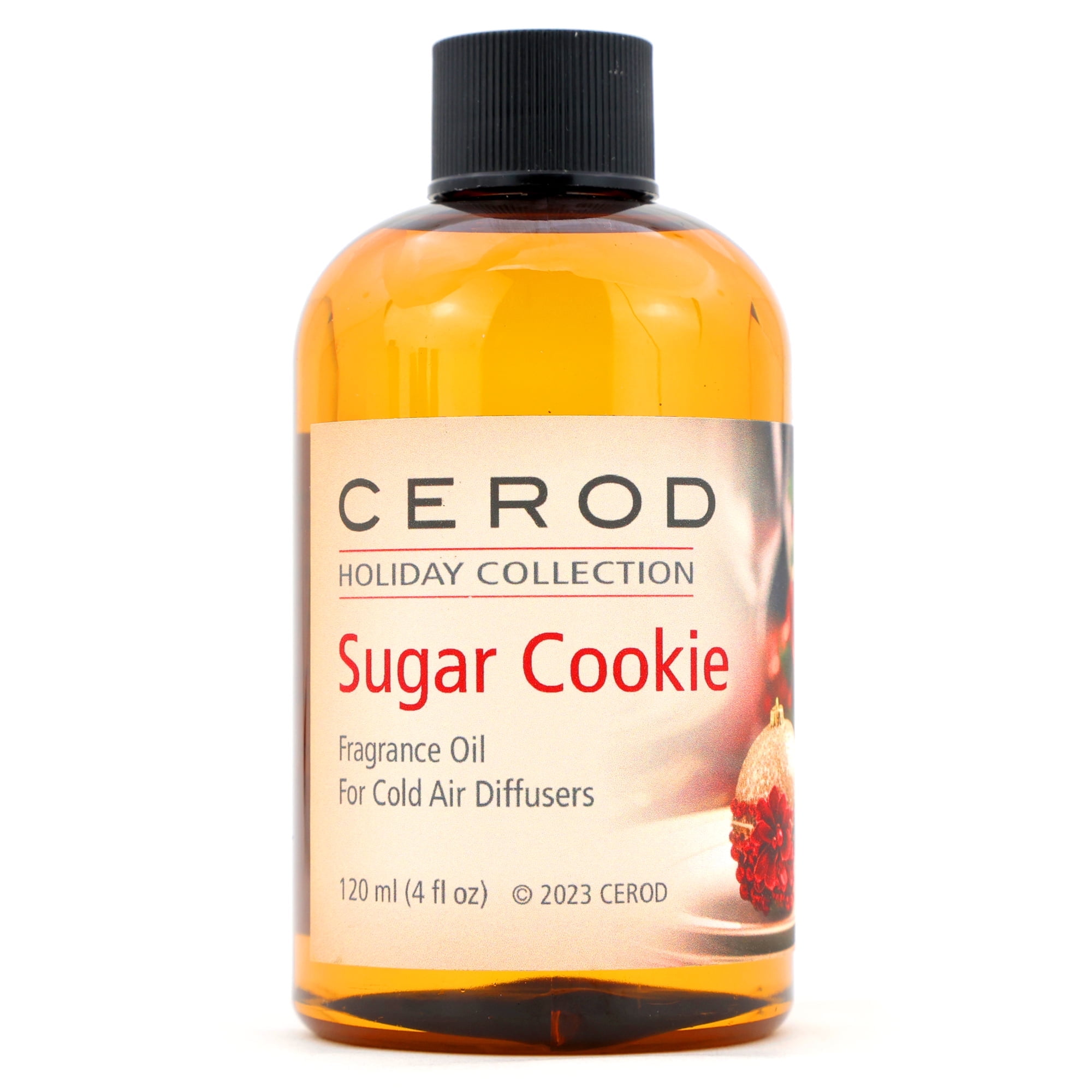 CEROD - Holiday Collection - Sugar Cookie Fragrance Oil for Cold Air Diffusers - Aromatherapy Essential Oil Scents - Milk, Buttery, Sugar cookie, Vanilla, Spices - 4oz (120mL)