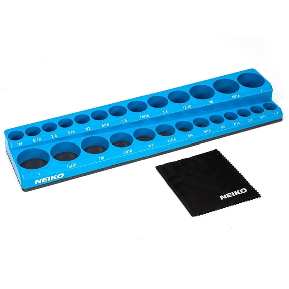 CERPXFF-03972A Magnetic Socket Holder, 3/8 Drive, 1/4 to 1 SAE, Shallow & Deep Sockets Tray, Standard Socket Set Organizer, Socket Organizers for Toolboxes Trays, Scratch Free, High