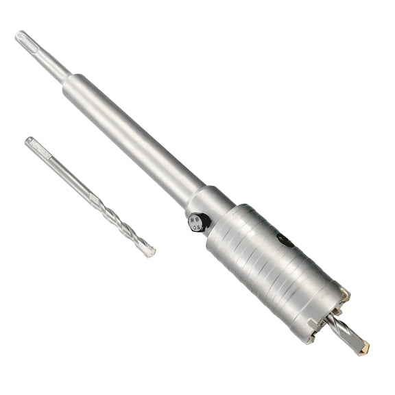 CERPXFF-1-3/8" Concrete Hole Saw, 35mm Tungsten Steel Core Bit for Cinder Block, Brick, Rock, Plank Walls for Pipes or mini Split Lines, with SDS Plus Shank and 2 Center Positioning Drill Bits.