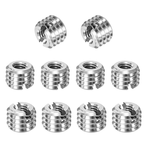 CERPXFF-10-Pack Thread Adapters Sleeve Reducing Nut, M8x1.25 Male to M4x0.7 Female 6mm H Thread Repair Insert Stainless Steel Nut Screw Reducer, Screw Sleeve Conversion