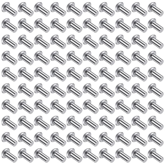 CERPXFF-100 Pack Aluminum Boat Rivets, 3/16" Diameter X 1/2" Length Brazier Head Solid Aluminum Rivets, Fix Leaky Solid Rivet Round/Dome Head Rivet Modified Brazier