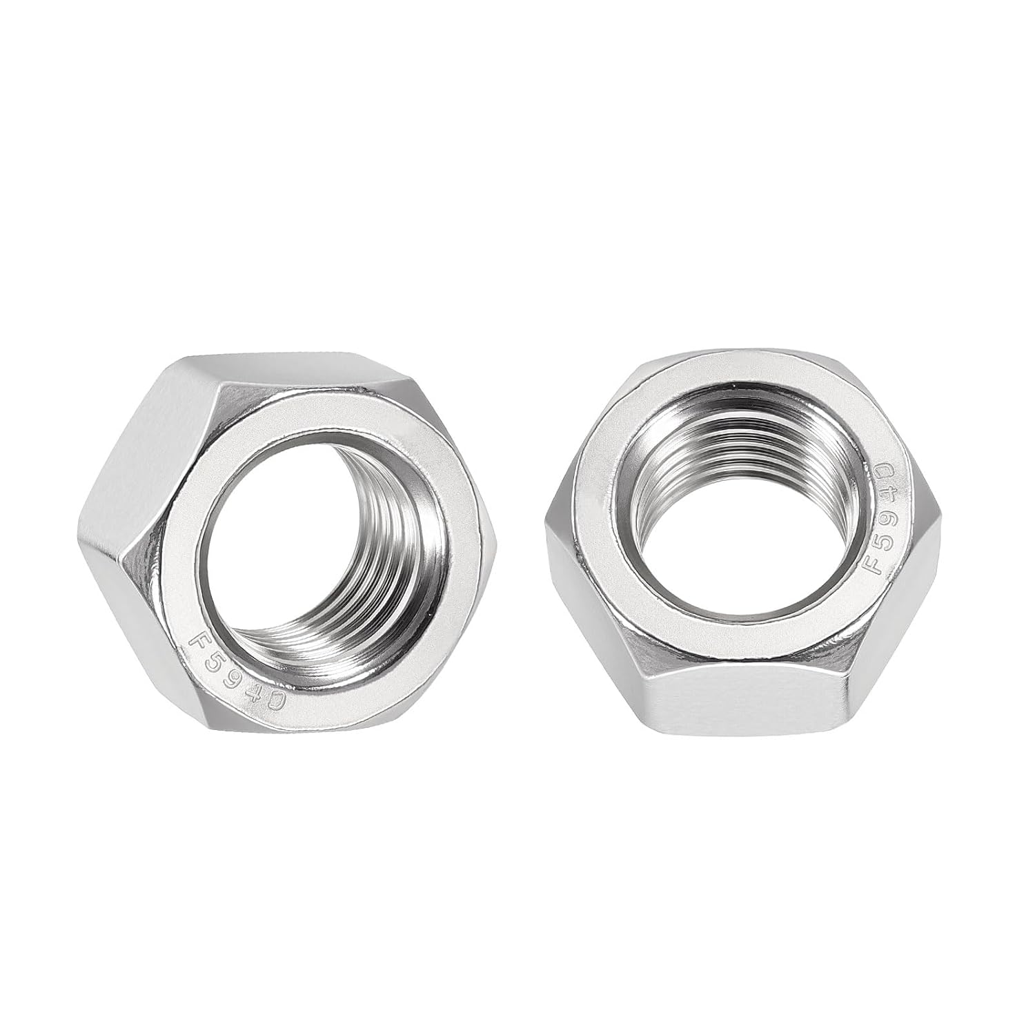 Kozelo 10-Pack M12-1.25 Hex Nuts – 304 Stainless Steel (18-8 / A2-70) Standard Metric Fine Thread, Bright Finish, For Mechanical & Industrial Use