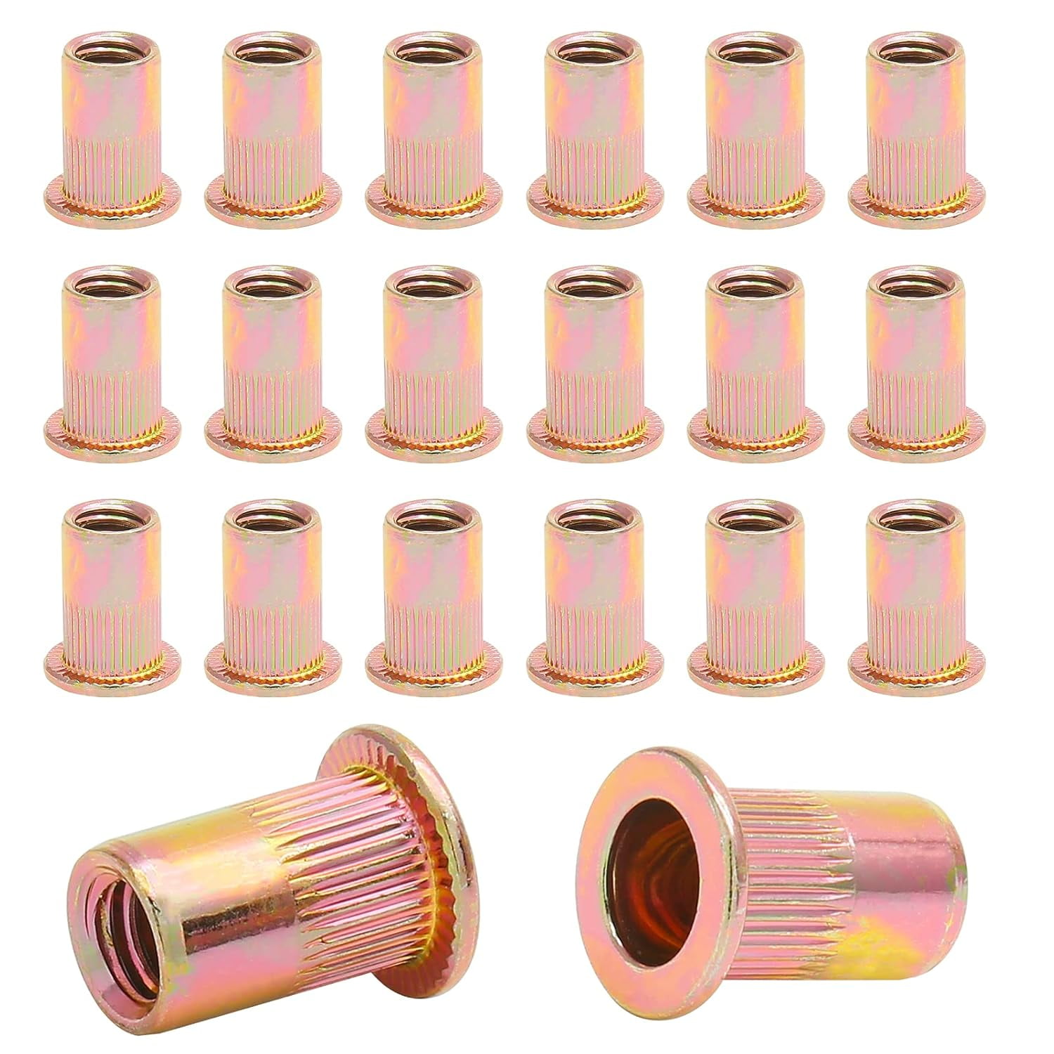 CERPXFF-120PCS #10-24 Carbon Steel Threaded Insert Rivet Nut, #10-24 ...