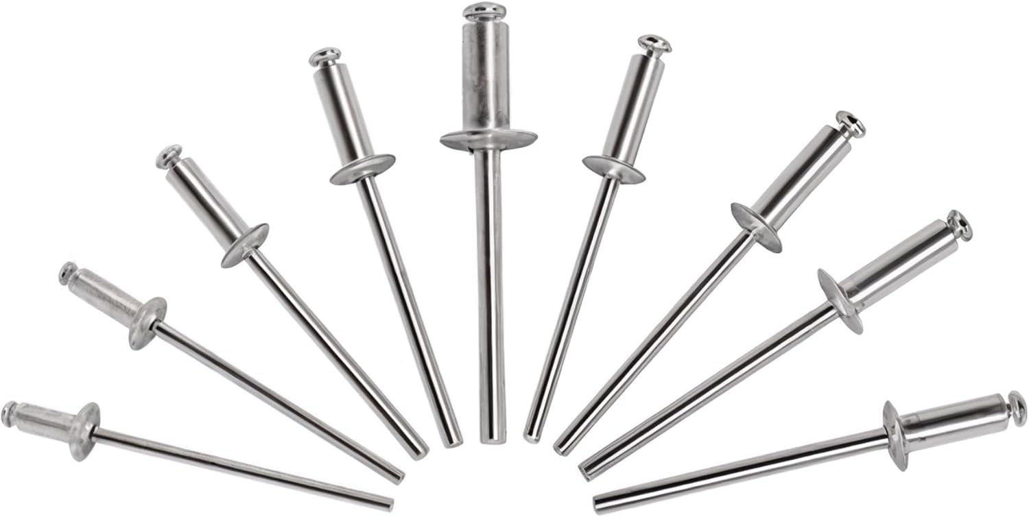 25-Pack 10-32 X 5/8" Stainless Steel Rivet Screws – Boat / Motorcycle / Bicycle / Car
