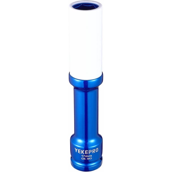 CERPXFF-17mm 6" Extra-long Thin Wall Wheel Protector Impact Deep Socket Set, Non-Marring Lug Nut Socket Set, 6 Point, W12003A-17