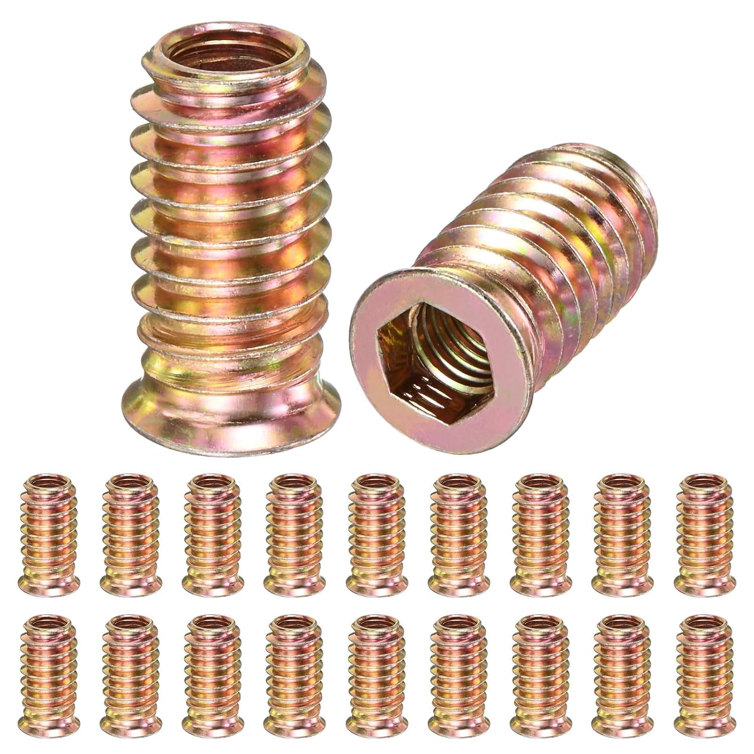 Drive Insert CERPXFF-20-Pack Threaded Inserts for Wood, M8x25mm Hex Drive Threaded ...