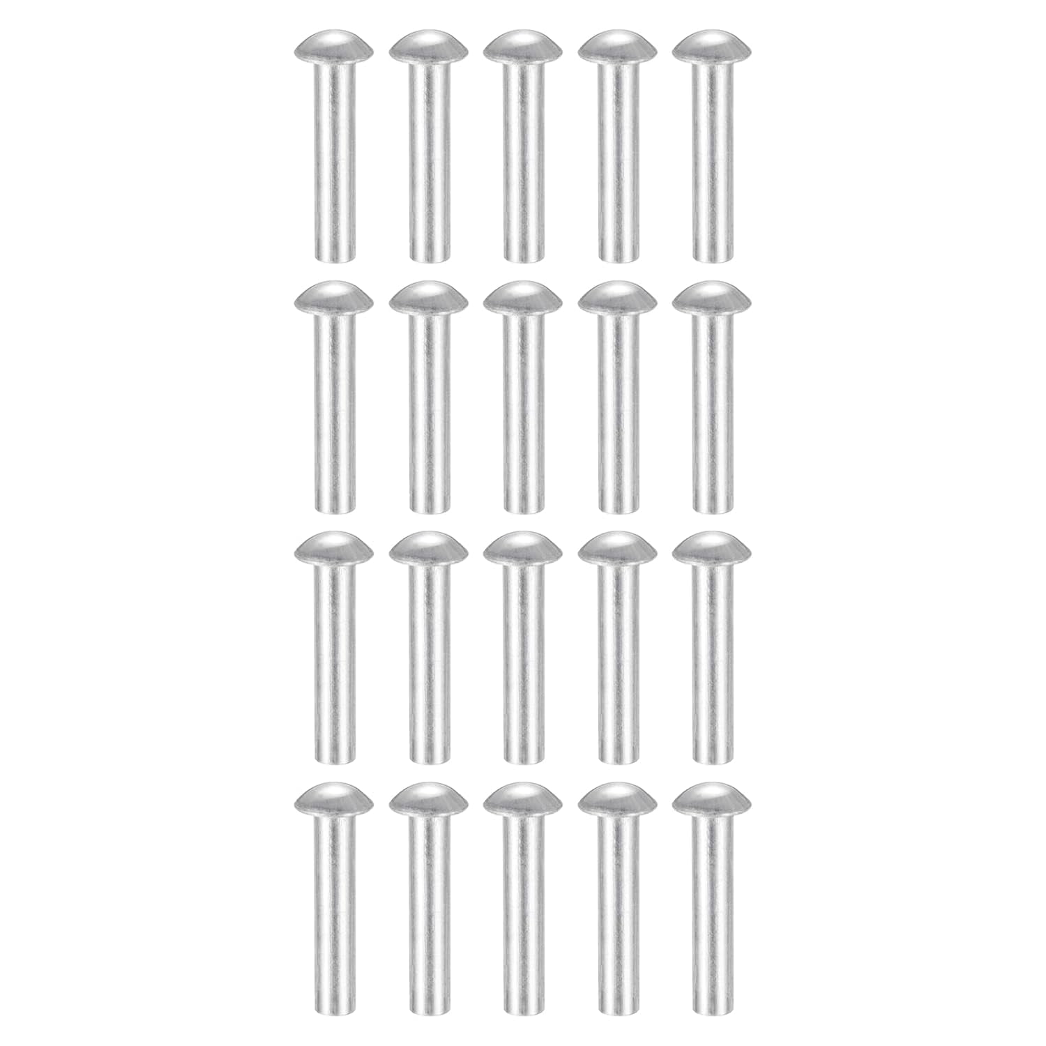 CERPXFF-200Pcs Brazier Head Rivets, M6 x 30mm Aluminum Solid Dome Head ...