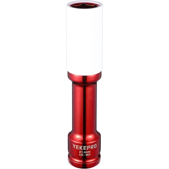 CERPXFF-21mm 6" Extra-long Thin Wall Wheel Protector Impact Deep Socket Set, Non-Marring Lug Nut Socket Set, 6 Point, W12003A-21