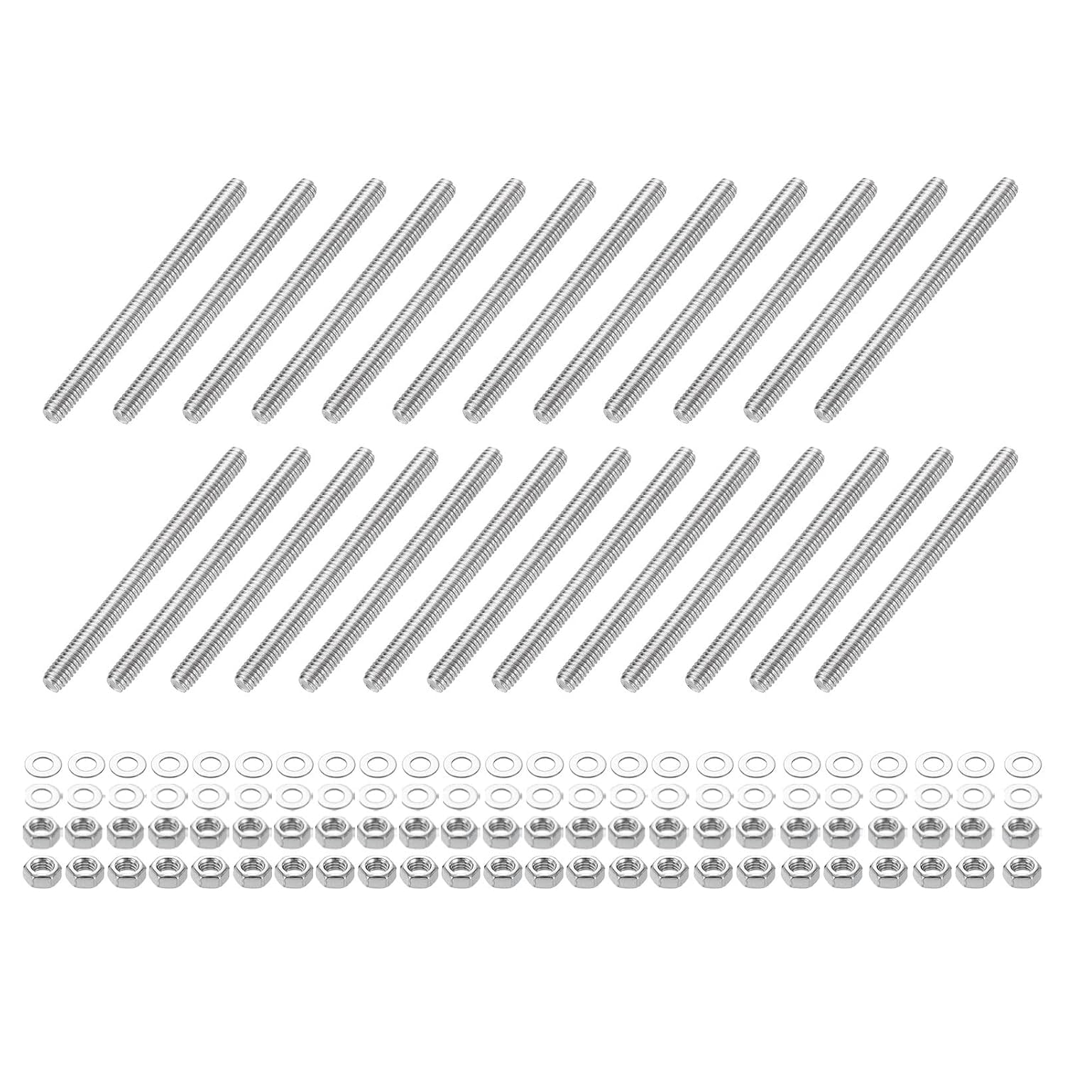 CERPXFF-25pcs Fully Threaded Rod, M4 x 50mm Stainless Steel Right Hand ...