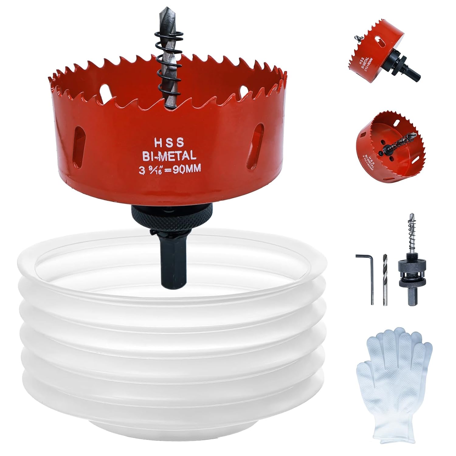 4-1/2″ HSS Bi-Metal Hole Saw – 114mm Cutter For Recessed Lighting, Cornhole Boards, Drywall, Plastic & Thin Metal (30mm Depth)