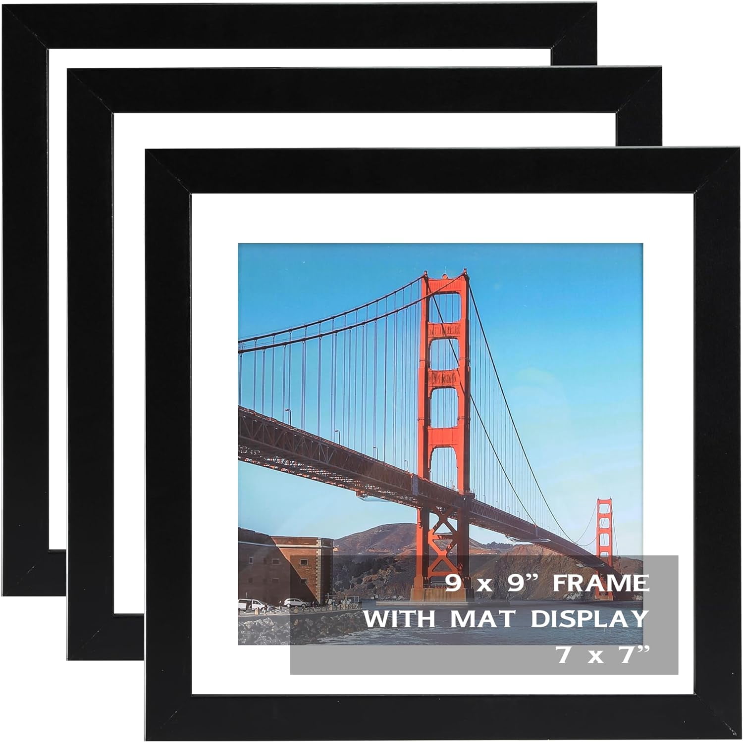 CERPXFF-3 Pack 9x9 inch Picture Frames Black for Wall Hanging or ...
