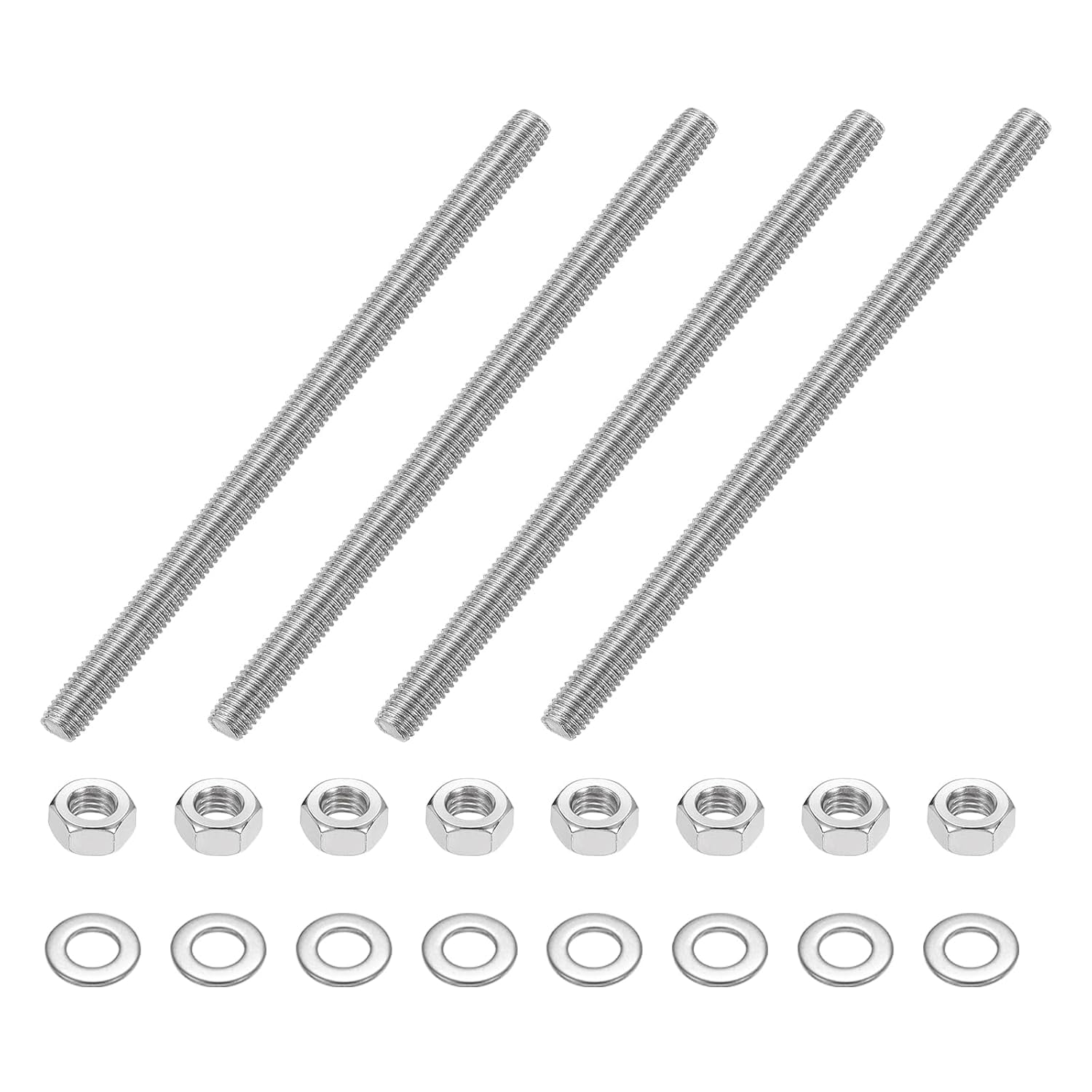 CERPXFF-4pcs Fully Threaded Rod, M8 x 140mm Stainless Steel Right Hand ...