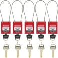 CERPXFF-5 Pack Lockout Tagout Steel Cable Locks(Dia 1.5mm) with Keys ...
