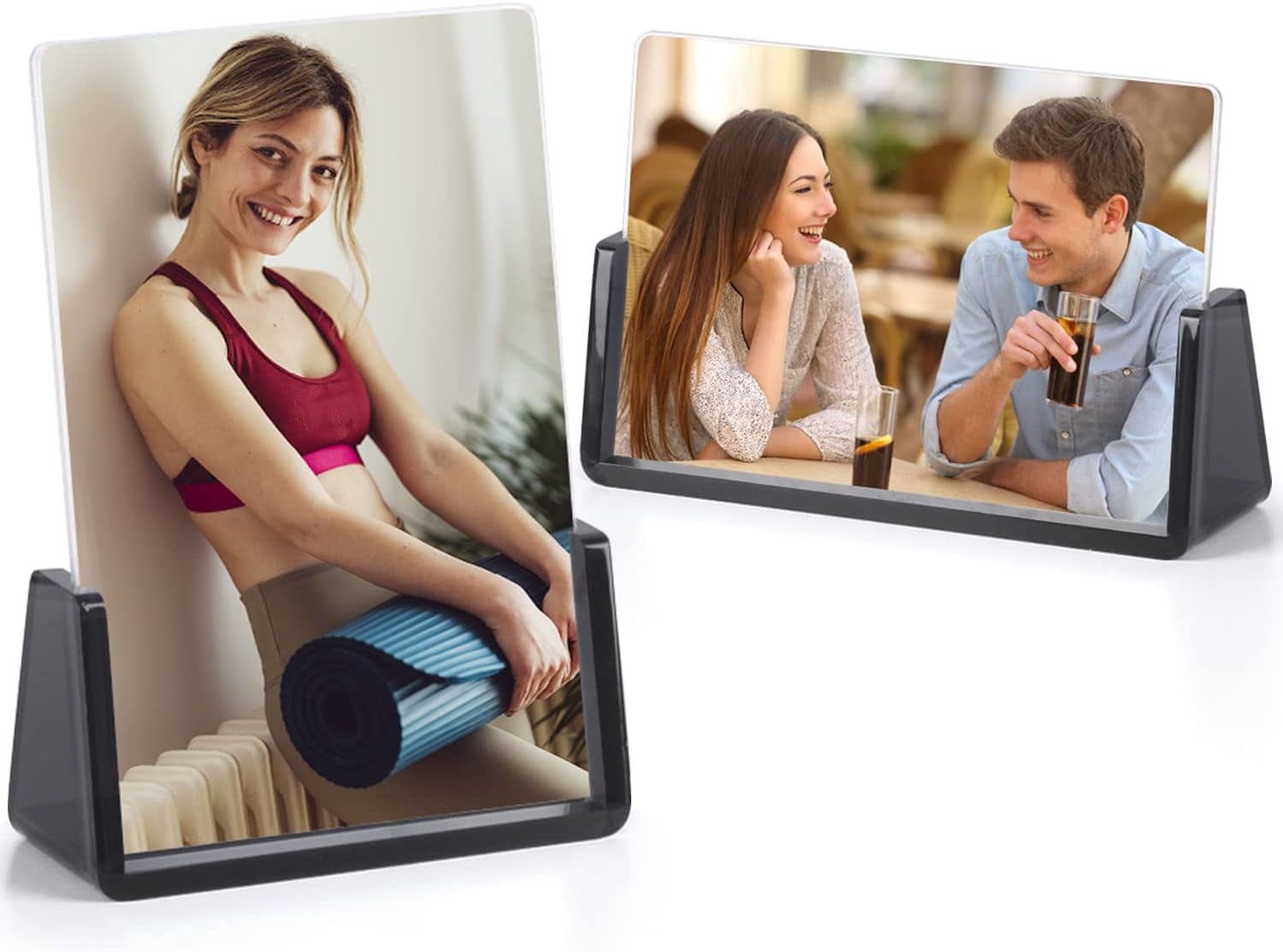 CERPXFF-5x7 Acrylic Picture Frames 2 Pack, Frameless Photo Frame with ...