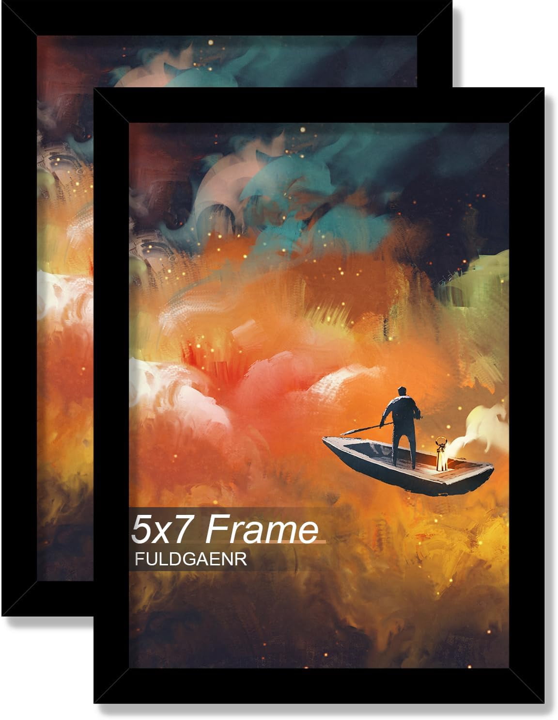 CERPXFF-5x7 Picture Frame Set of 2, Black Frames for 5 x 7 Inch Photo ...