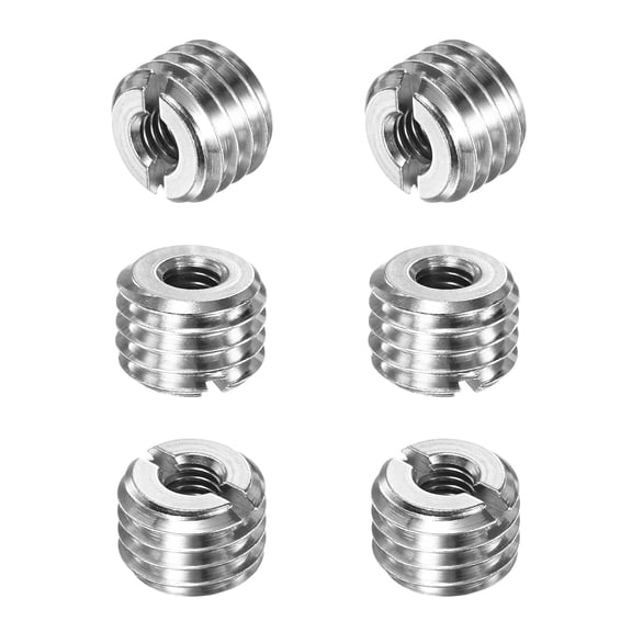 CERPXFF-6-Pack Thread Adapters Sleeve Reducing Nut, M14x2 Male to M6x1 Female 10mm H Thread Repair Insert Stainless Steel Nut Screw Reducer, Screw Sleeve Conversion