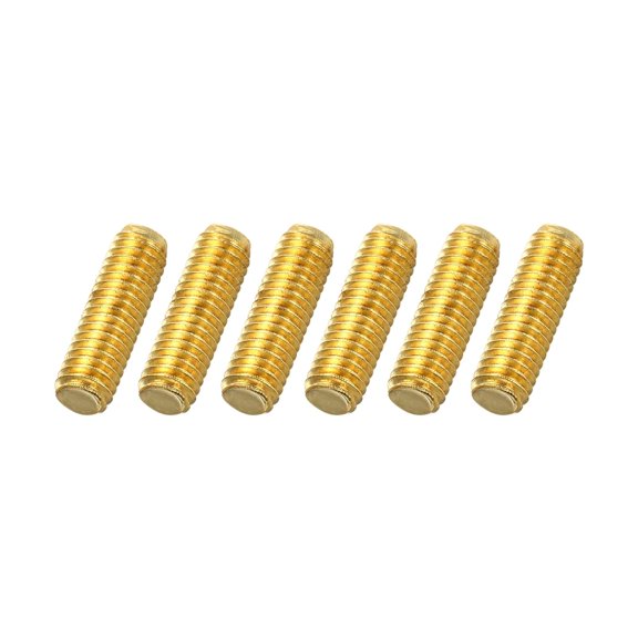 CERPXFF-6Pack M6x20mm Fully Threaded Rod, Brass Right Hand All Thread Screw Studs for Furniture Assembly Fastening, 1mm Pitch