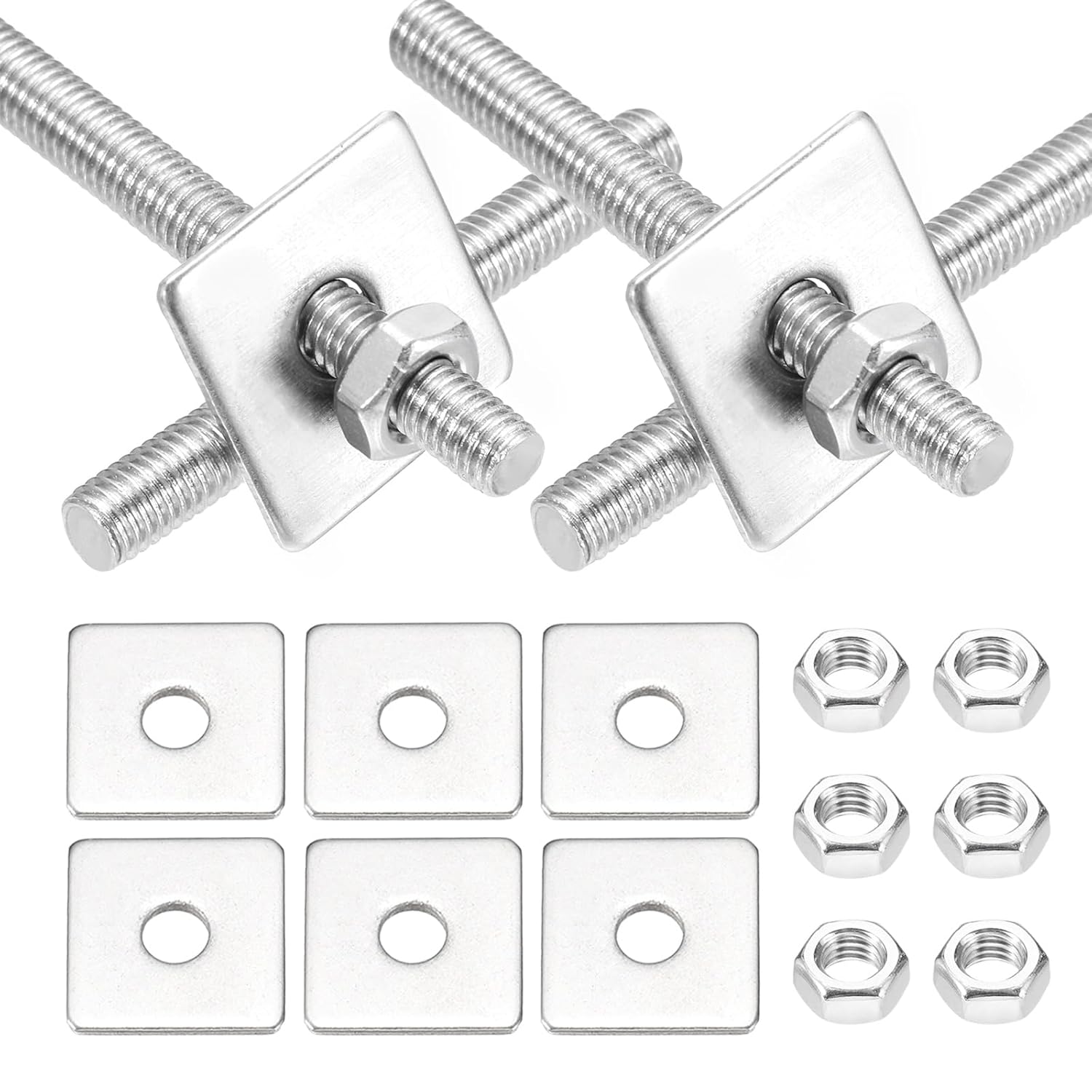 Square Thread Threaded Rod CERPXFF-6Set M5x40mm Fully Threaded Rod, 304 Stainless Steel Threaded ...