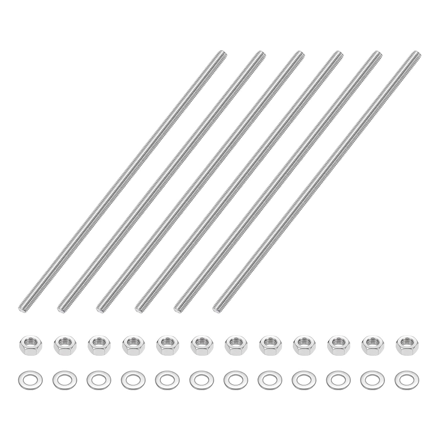 CERPXFF-6pcs Fully Threaded Rod, M5 x 170mm Stainless Steel Right Hand ...