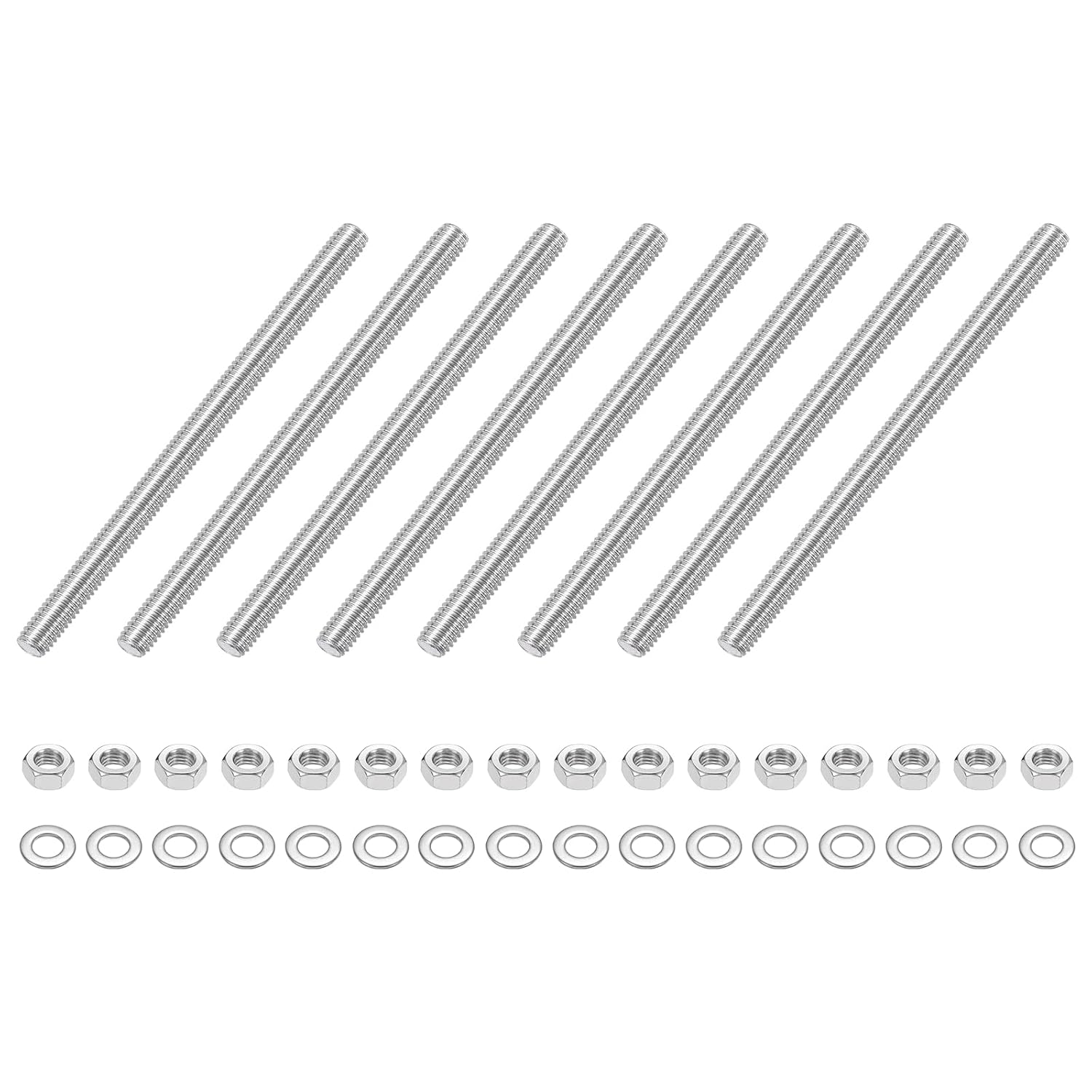 CERPXFF-8pcs Fully Threaded Rod, M6 x 90mm Stainless Steel Right Hand ...