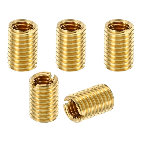 CERPXFF-Brass Threaded Repair Insert Nut, 5 Pcs M10x1.5 Male to M8x1.25 Female Thread Sleeve Inserts Reducing Nut Adapter Reducer Screw Sleeves 15mm